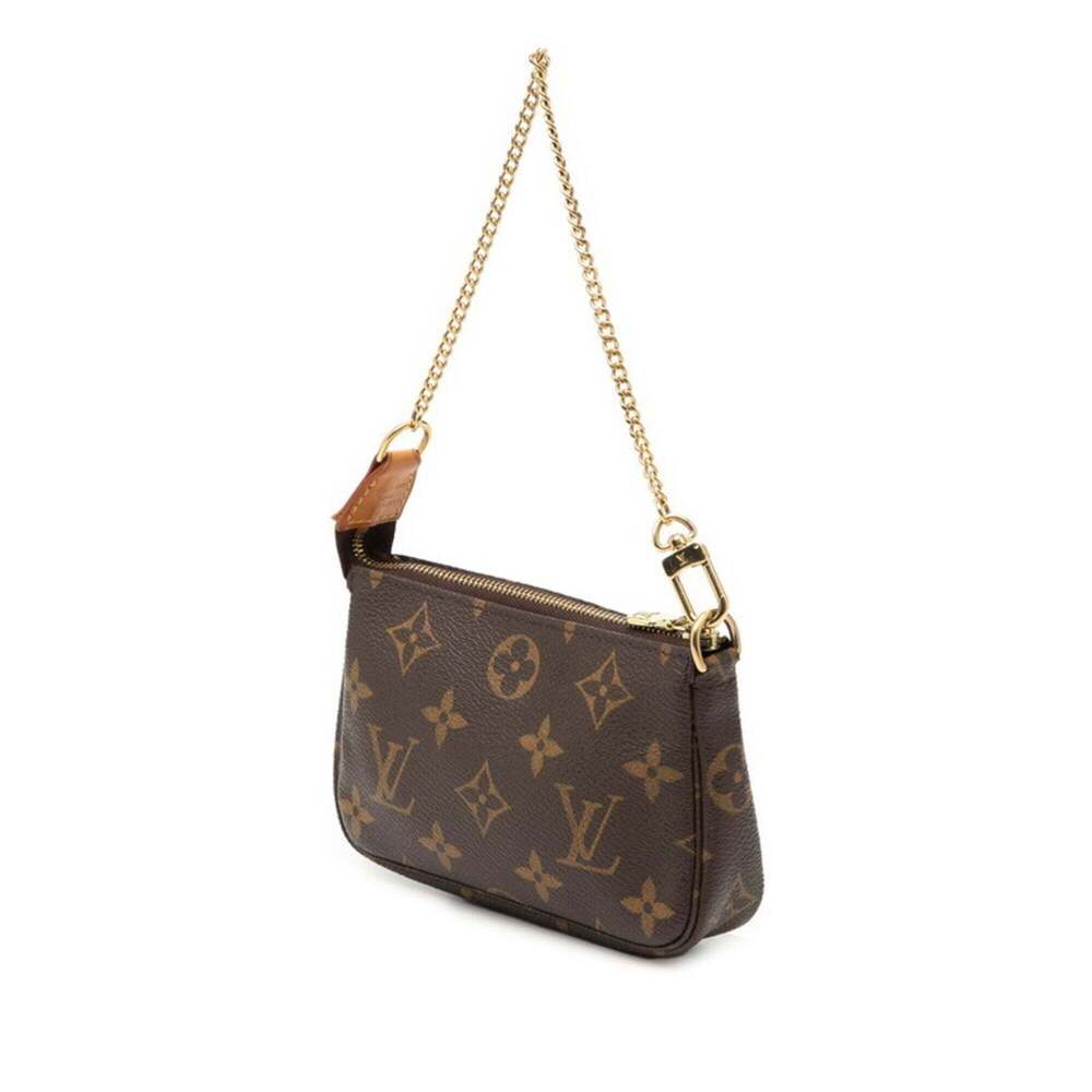 LOUIS VUITTON Brown Monogram Leather Pochette Pouch - Picture 2 of 6